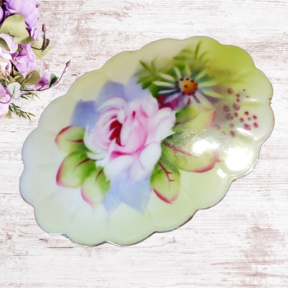Vintage Lefton China Trinket Box Mid Century Japan Exclusive Jewelry Jar